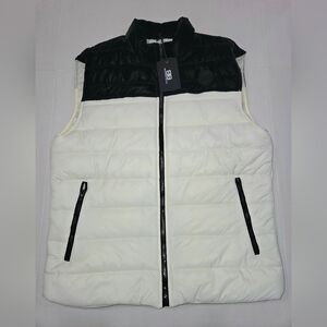 Stylish Black and White Puffer Vest for Men